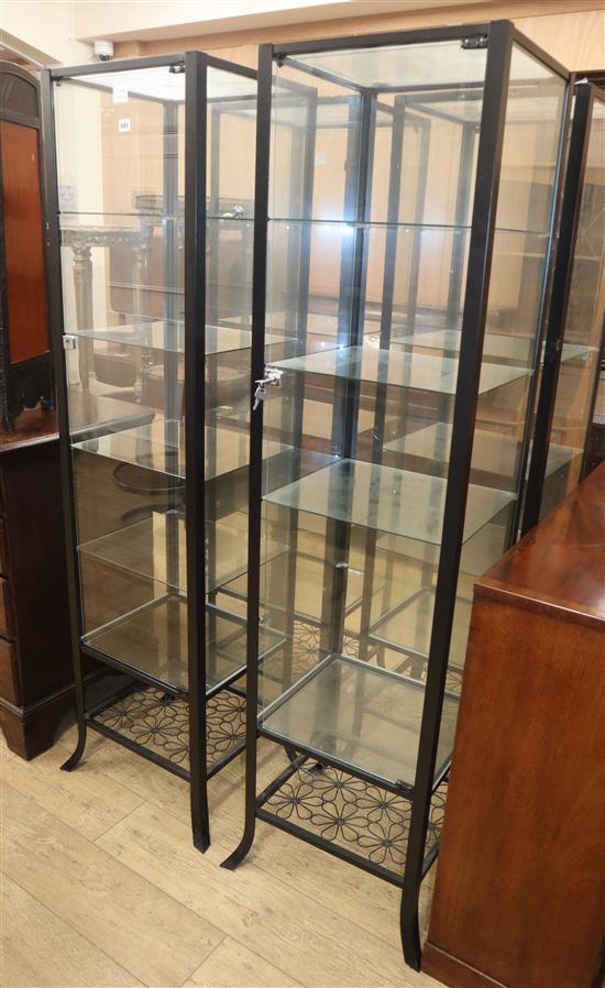 A pair of shop display cabinets H.180cm